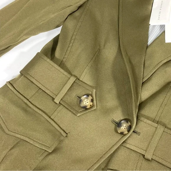 Veronica Beard Myla Dickey Jacket Olive Green Size 0 NWT